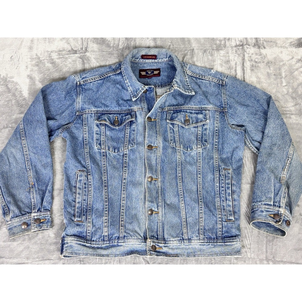 Vintage Denim Trucker‎ Jacket Made in Hong Kong Medium Blue Jean
